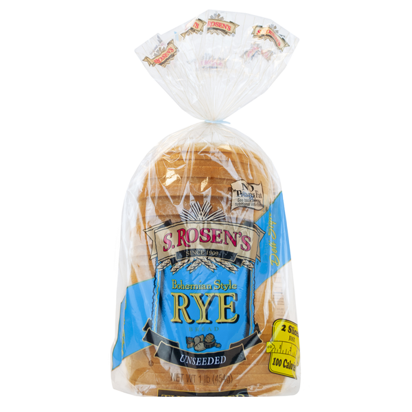 S. Rosen's Bread, Rye, Unseeded, Bohemian Style, Thin Sliced