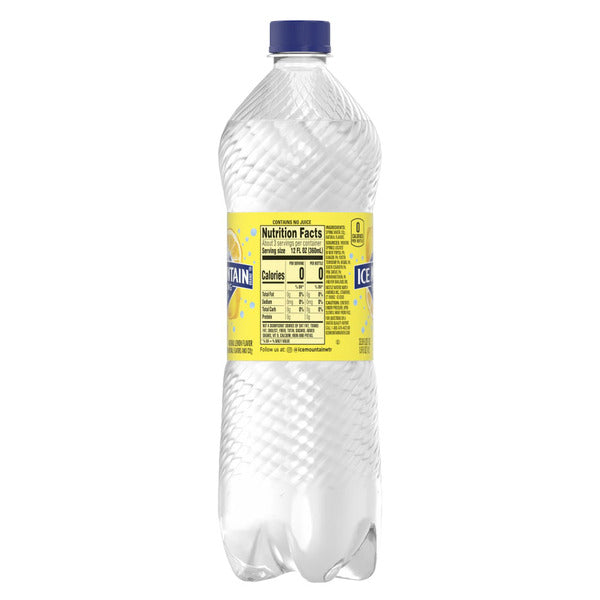 ICE MOUNTAIN Sparkling Water, Lemon Flavor, 33.8 oz. Bottle