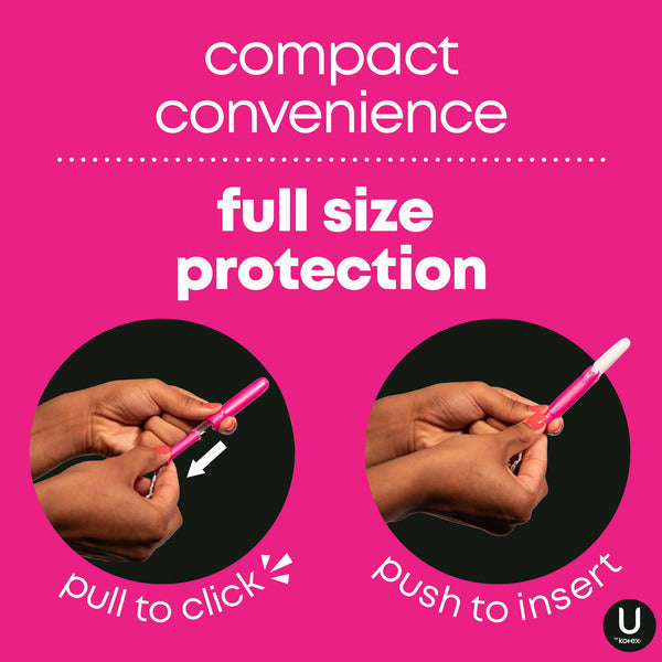 U by Kotex Click Compact Multipack Unscented Tampons, Regular/Super