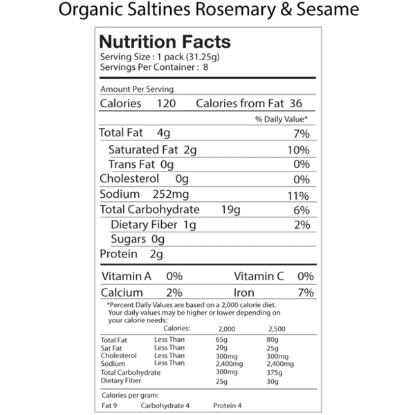 Suzie's Organic Saltine Crackers with Rosemary