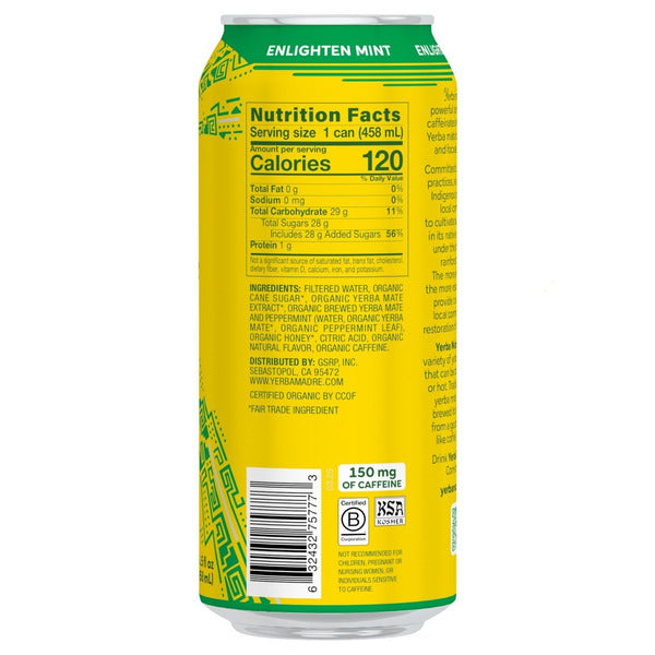 Yerba Madre Organic Yerba Mate Enlighten Mint