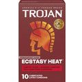 Trojan Ecstasy Heat Latex Lubricated Ribbed Condoms With Warming Lubricant