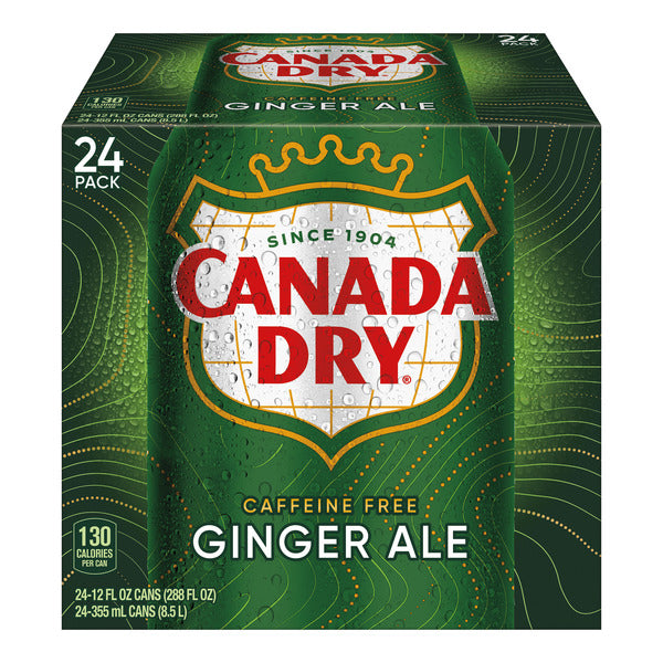 Canada Dry Ginger Ale Soda, 12 fl oz cans, 24 pack