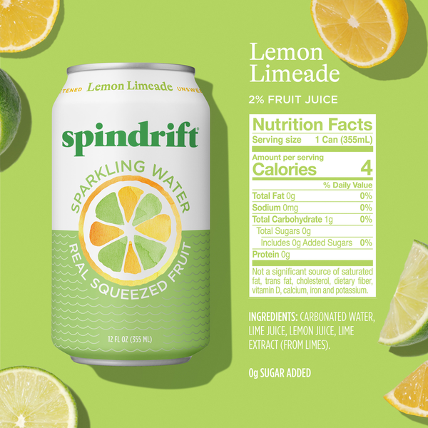 Spindrift Unsweetened Lemon Limeade Sparkling Water