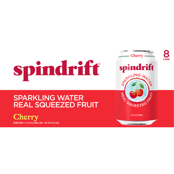 Spindrift Real Squeezed Fruit Unsweetened Cherry Sparkling Water