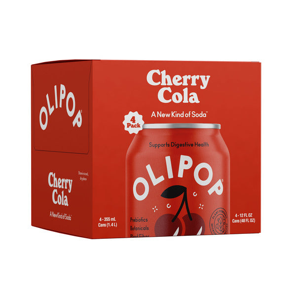 OLIPOP Prebiotic Soda, Cherry Cola, Shelf Stable