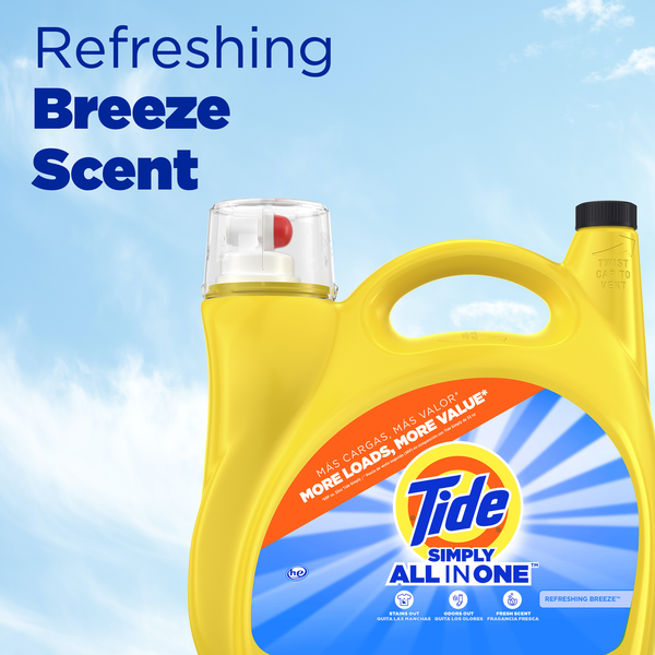 Tide Simply All-In-One Liquid Laundry Detergent, Refreshing Breeze