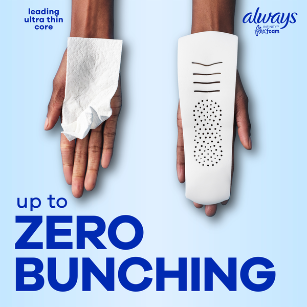 Always Infinity FlexFoam Size 2 Heavy Flow Sanitary Pads with Wings Unscented