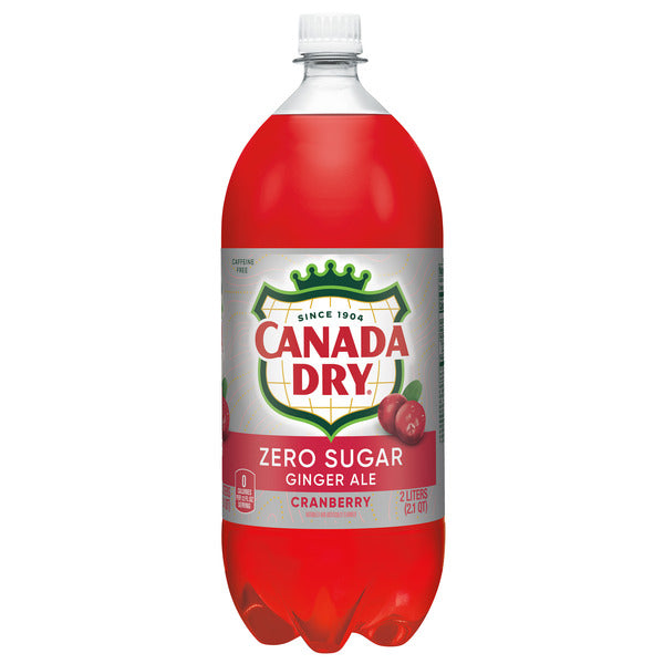 Canada Dry Zero Sugar Cranberry Ginger Ale Soda, 2 L bottle