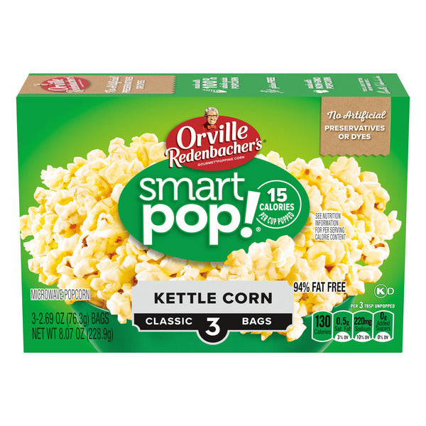 Orville Redenbacher Smart Pop! Kettle Corn Popcorn, Microwave Popcorn