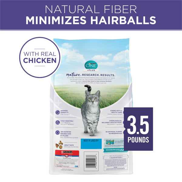 Purina ONE Natural Cat Food for Hairball Control, +PLUS Hairball Formula