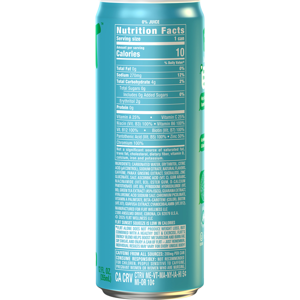 Flrt Zero Sugar Sunset Squeeze Energy Drink
