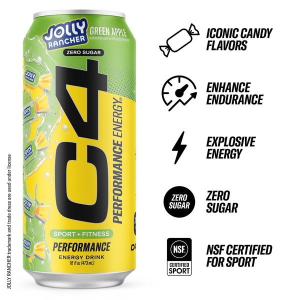 C4 Energy Performance Energy Drink Jolly Rancher Green Apple