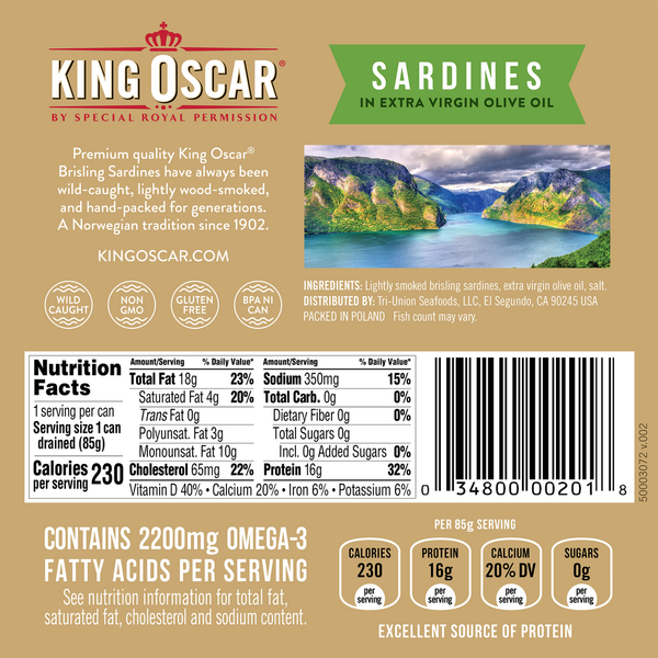 King Oscar Sardines 2-Layer in Extra Virgin Olive Oil Cross Pack