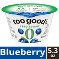 Too Good & Co. Zero Sugar Blueberry Yogurt-Cultured Ultra-Filtered Low Fat Milk Product, Gluten Free, Keto Friendly, 5.3 oz Cup