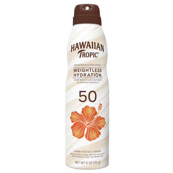 Hawaiian Tropic Clear Spray Sunscreen, SPF 50