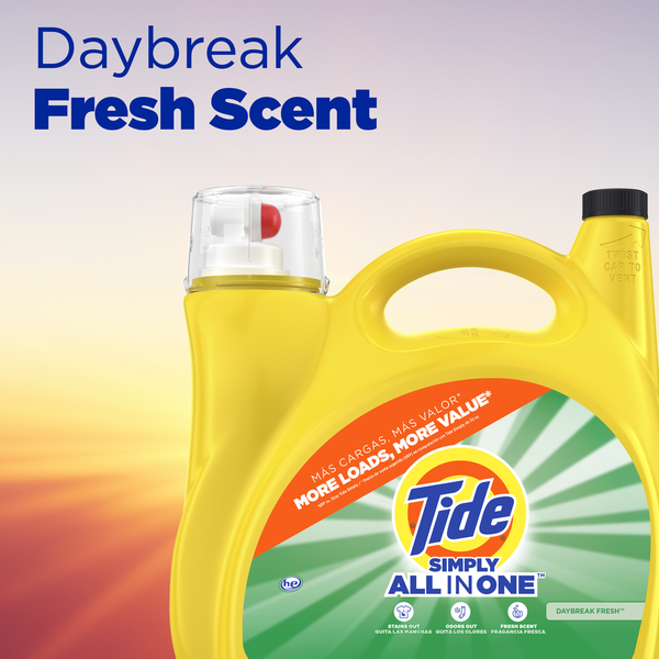 Tide Simply All-In-One Liquid Laundry Detergent, Daybreak Fresh