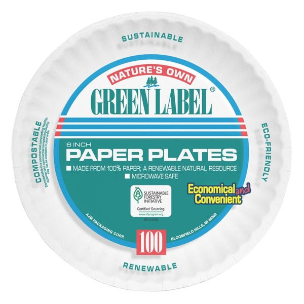 Green Label Paper Plates