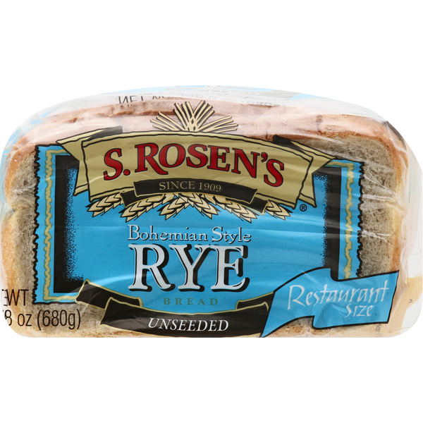 S. Rosen's Bread, Rye, Bohemian Style, Unseeded, Restaurant Size