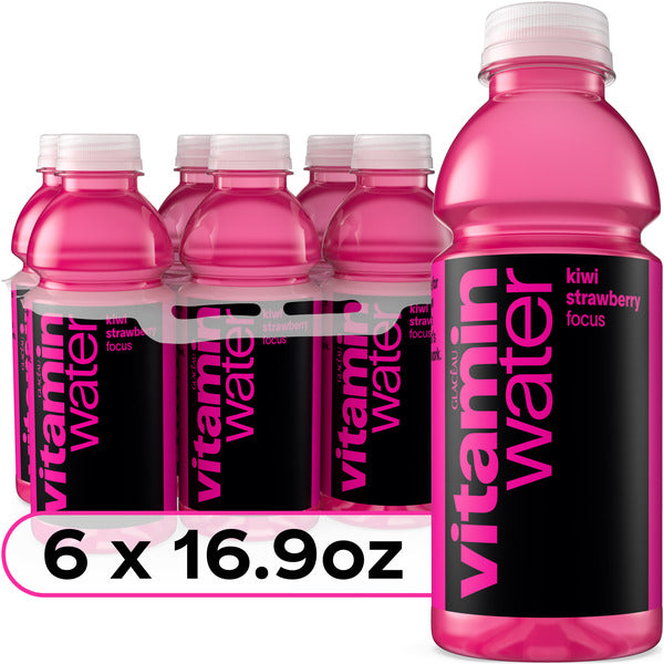 Vitaminwater Focus Kiwi Strawberry Flavored Water Beverage Bottles