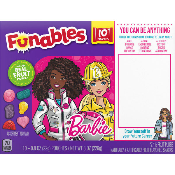 Licensed Fruit Snacks Fruit Flavored Snacks, Barbie