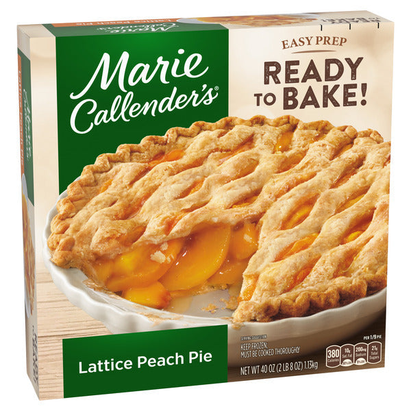 Marie Callender's Lattice Peach Pie Ready to Bake Frozen Dessert
