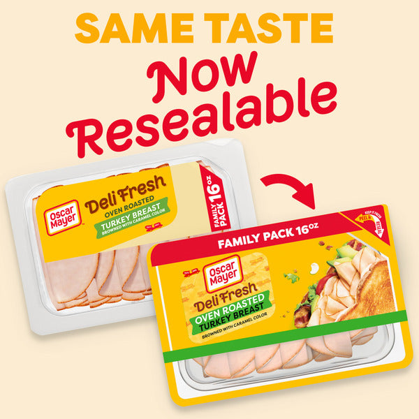 Oscar Mayer Deli Fresh Oven Roasted Turkey Breast Sliced Sandwich Lunch Meat Family Size