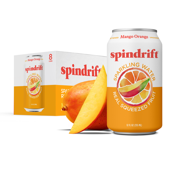 Spindrift Unsweetened Mango Orange Sparkling Water