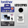New, Pre-Owned - Brother LC51BK Black Ink Cartridge 2 PKS