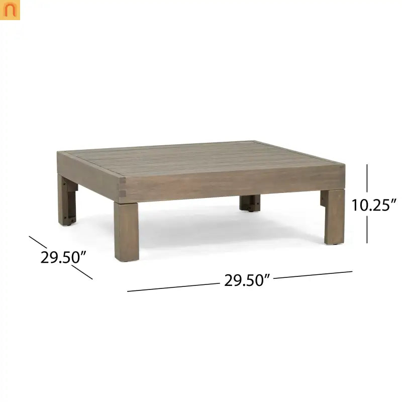 Outdoor Corner Loveseat Set Acacia Wood Dark Gray 2 Piece L Shape Coffee
