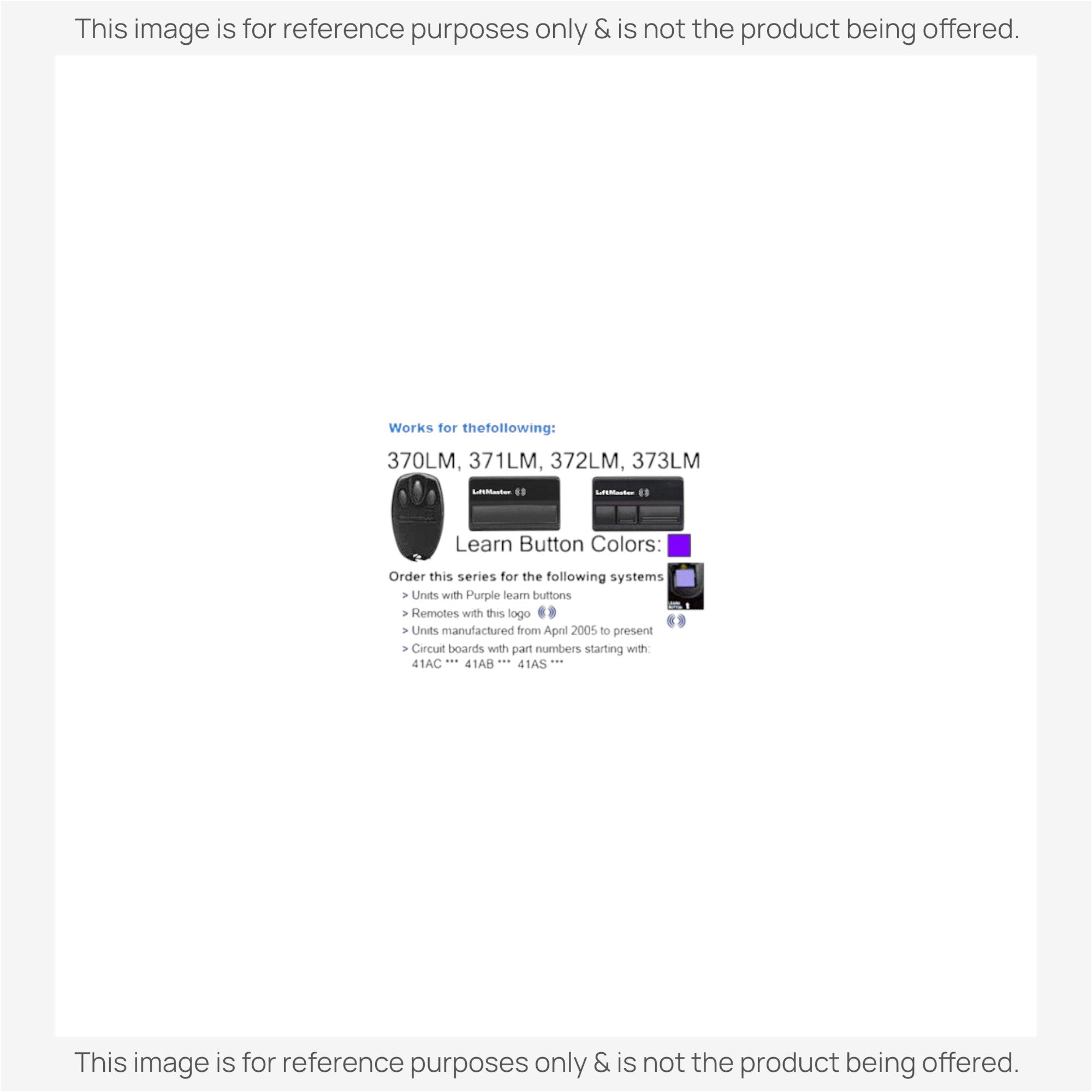 Substitute for LiftMaster 892LT Two Button Rolling Code Garage Door Opener Remote Control [375UT-3button]