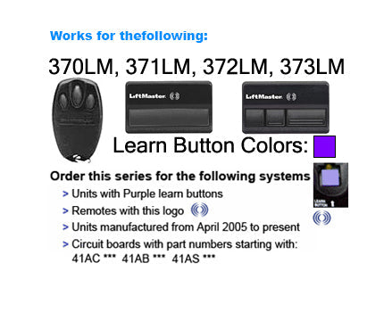 Substitute for LiftMaster 893MAX 3-Button Visor 315 MHz or 390 MHz Garage Door Opener Remote Control [893MAX]
