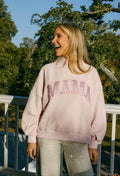 Queen of Sparkles Light Pink 'Mama' Mock Neck Sweatshirt
