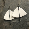 Lightweight Ceramic Boho Statement Dangle Earrings Handmade
