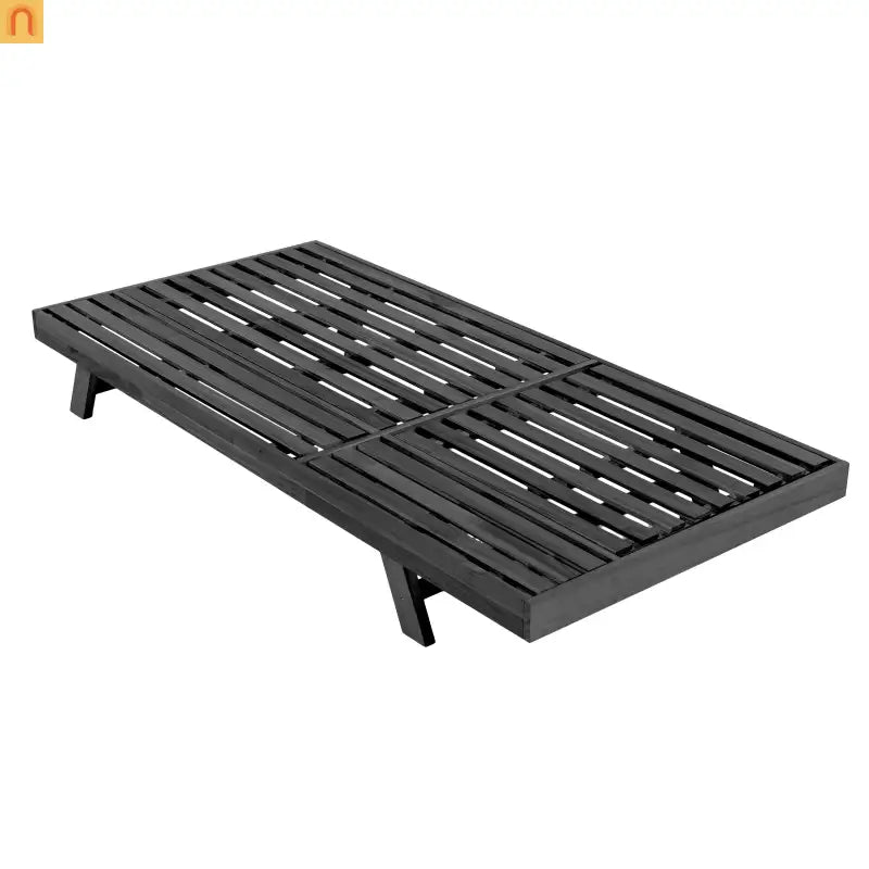 Outdoor Lounge Chair Acacia Wood Black Foldable 4 Position 800 LB