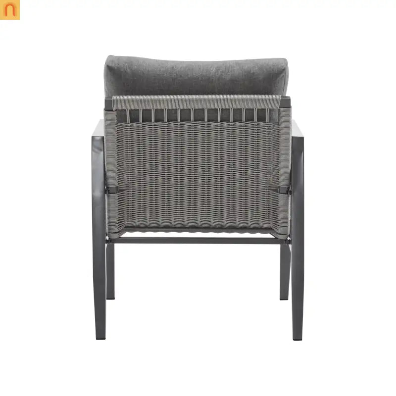 Outdoor Lounge Chair Aluminum Gray Rope Accents with Cushions