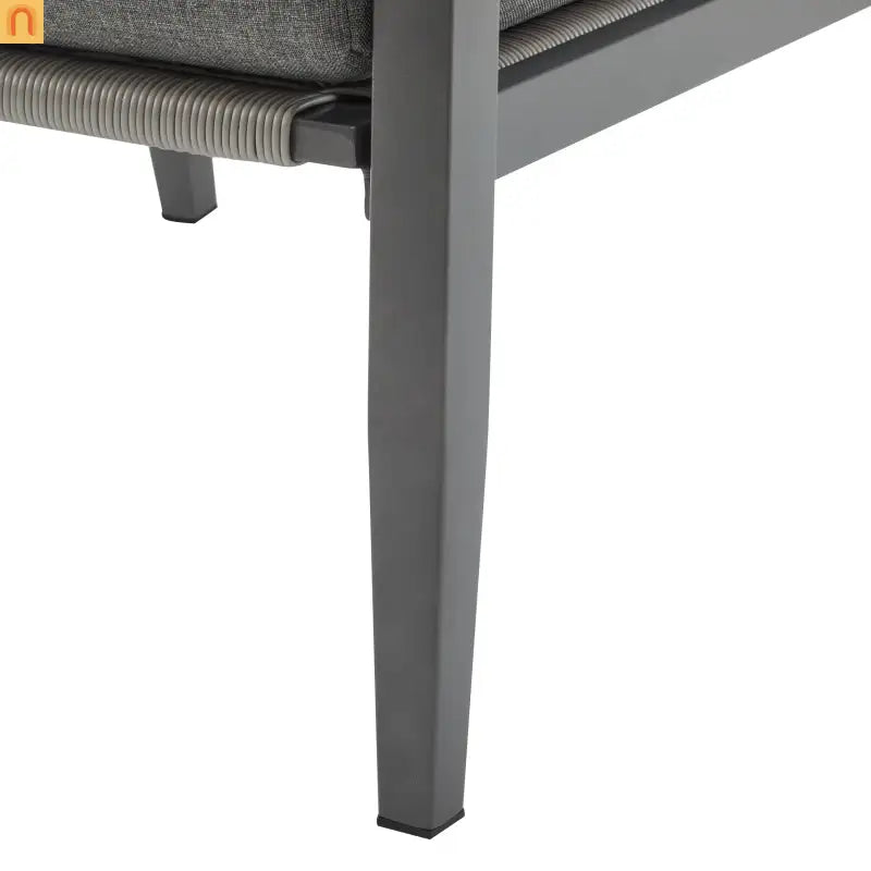 Outdoor Lounge Chair Aluminum Gray Rope Accents with Cushions