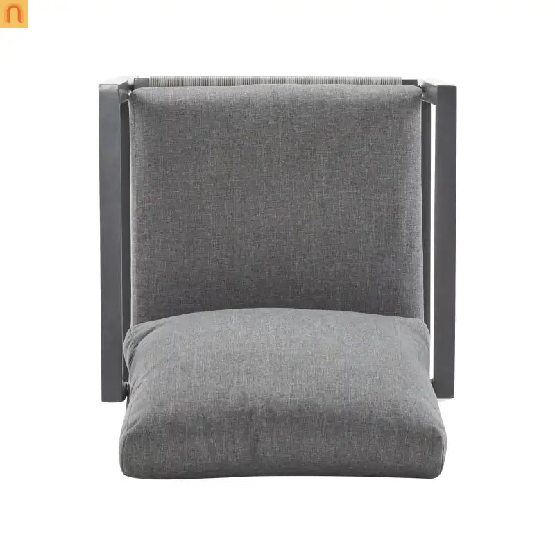 Outdoor Lounge Chair Aluminum Gray Rope Accents with Cushions