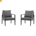 Outdoor Lounge Chair Aluminum Gray Rope Accents with Cushions