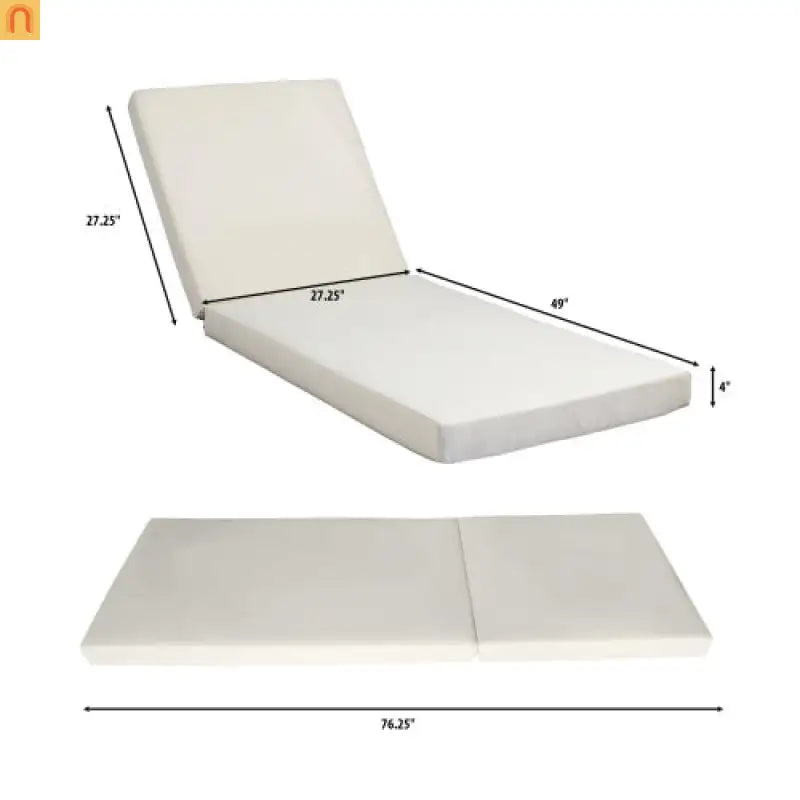 Chaise Lounge Acacia Wood Cream Cushion 6 Position Adjustable 76.8in
