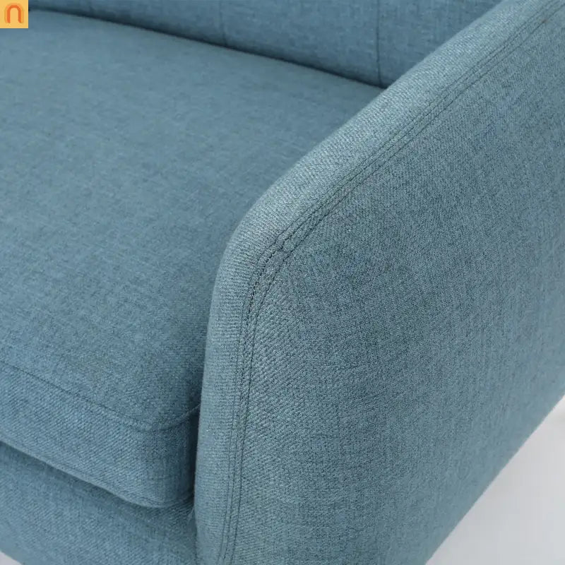 Loveseat Mid Century Modern Tufted Fabric Blue 67.25in