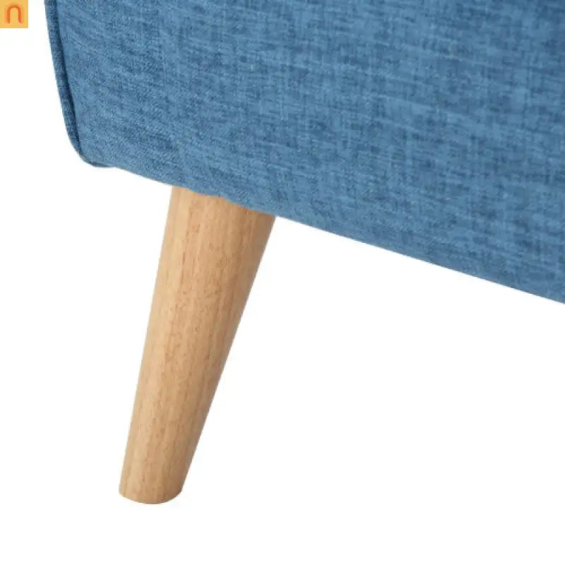 Loveseat Mid Century Modern Fabric Blue Button Tufted 50.75in