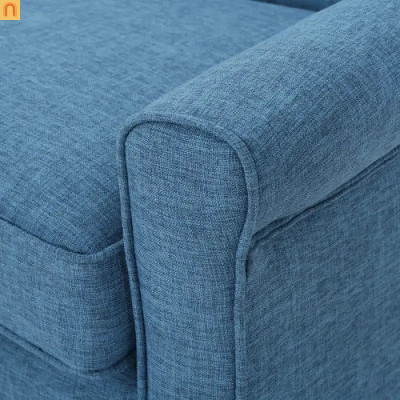 Loveseat Mid Century Modern Fabric Blue Button Tufted 50.75in