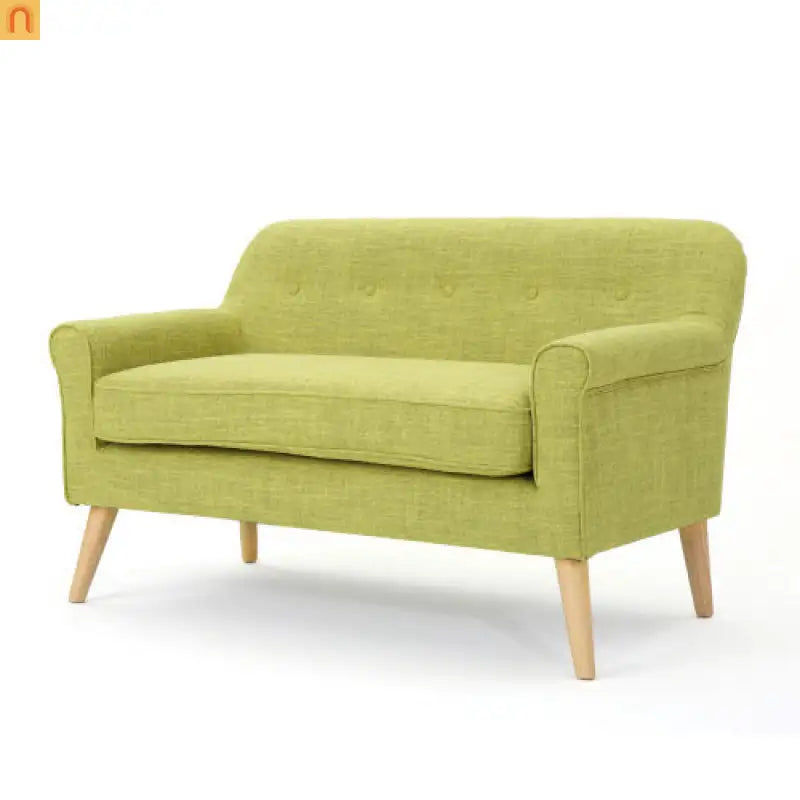 Loveseat Mid Century Modern Fabric Pale Green 50.75in