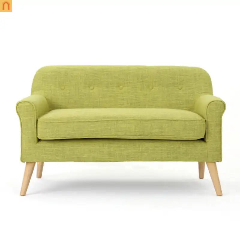 Loveseat Mid Century Modern Fabric Pale Green 50.75in