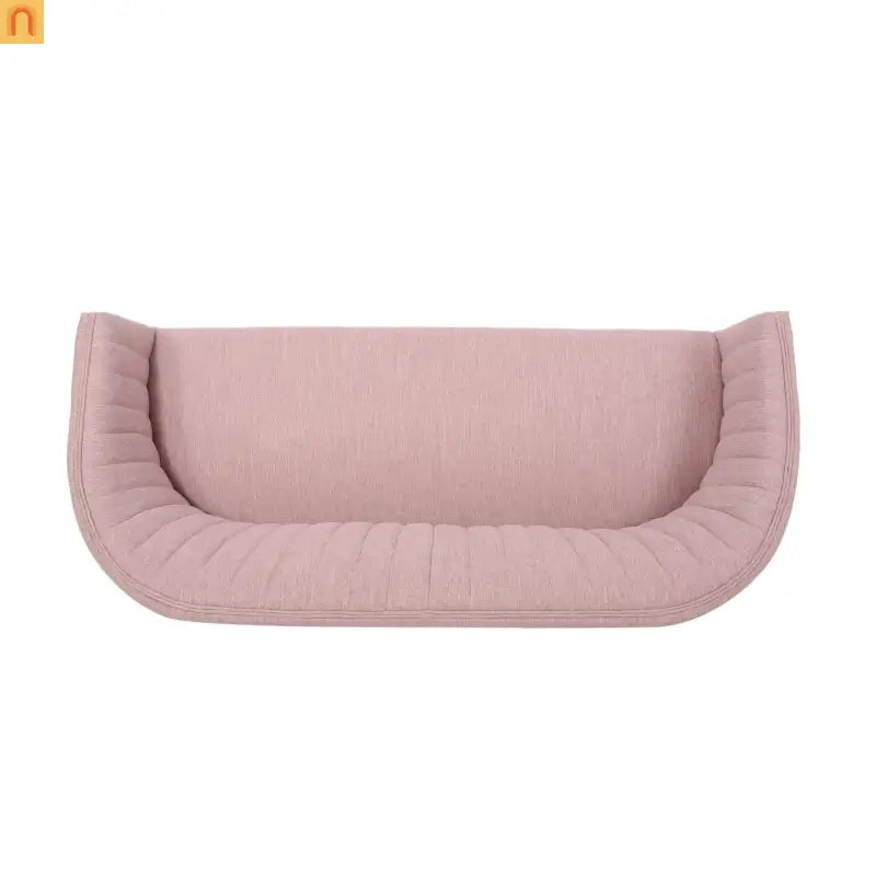 Loveseat Mid Century Modern Channel Back Fabric Blush 55in