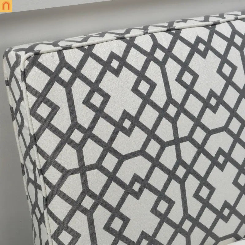 Loveseat Modern Geometric Fabric Gray Matte Black Legs 50in