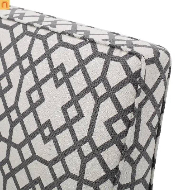 Loveseat Modern Geometric Fabric Gray Matte Black Legs 50in