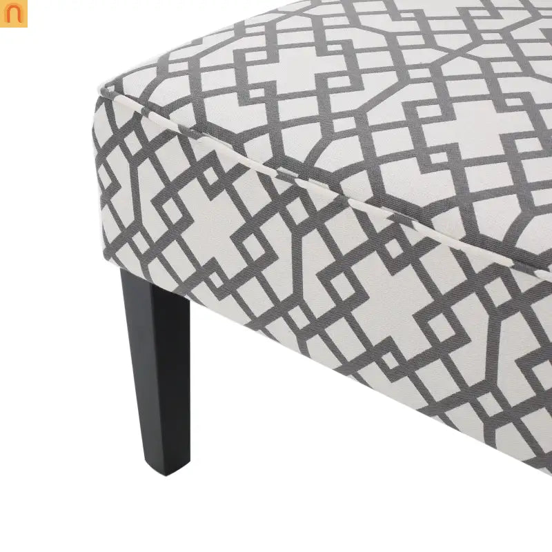 Loveseat Modern Geometric Fabric Gray Matte Black Legs 50in