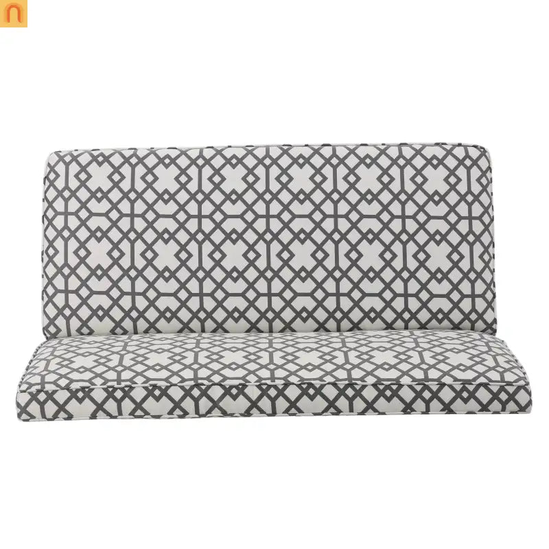 Loveseat Modern Geometric Fabric Gray Matte Black Legs 50in
